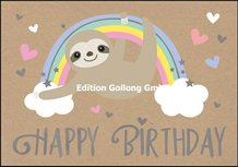 Shutterstock Double Card | Happy Birthday (Sloth) Shutterstock Double Card | Happy Birthday (Sloth)