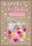 Shutterstock Double Card | Happy Birthday (Glass with hearts) Shutterstock Double Card | Happy Birthday (Glass with hearts)