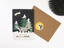 Badger In The Snow Double Card + Envelope by Mila-Made Badger In The Snow Double Card + Envelope by Mila-Made