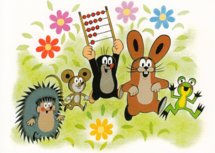 Postcard Krtek - Der kleine Maulwurf - Animals with an abacus (the little mole) Postcard Krtek - Der kleine Maulwurf - Animals with an abacus (the little mole)