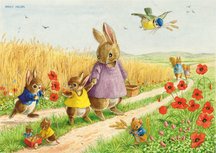 Postcard Racey Helps | The Comfield’ Rabbits, Squirrels, Mice And Poppies Postcard Racey Helps | The Comfield’ Rabbits, Squirrels, Mice And Poppies