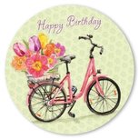 Round Postcard Edition Tausendschoen | Happy Birthday Bicycle Round Postcard Edition Tausendschoen | Happy Birthday Bicycle