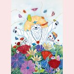 Postcard Ellen Uytewaal | Polar Bear between the flowers Postcard Ellen Uytewaal | Polar Bear between the flowers
