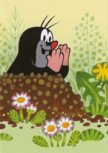 Postcard Krtek - Der kleine Maulwurf - the little mole looks out of molehills Postcard Krtek - Der kleine Maulwurf - the little mole looks out of molehills