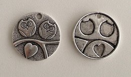Tibetan Silver Tone Animals Charms Pendants - Hearts Owls on Tree Tibetan Silver Tone Animals Charms Pendants - Hearts Owls on Tree