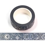 Washi Masking Tape | Celestial / Stars - with Silver Foil Washi Masking Tape | Celestial / Stars - with Silver Foil