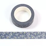 Washi Masking Tape | B;ack with Little Flowers - with Gold Foil Washi Masking Tape | B;ack with Little Flowers - with Gold Foil