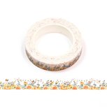 Washi Masking Tape | 10mm Foil - Meadow with Flowers and Butterflies YELLOW Washi Masking Tape | 10mm Foil - Meadow with Flowers and Butterflies YELLOW