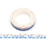 Washi Masking Tape | 10mm Foil - Meadow with Flowers and Butterflies BLUE Washi Masking Tape | 10mm Foil - Meadow with Flowers and Butterflies BLUE