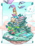 Dreamy A Bookies Dream postcard - by Dreamchaserart Dreamy A Bookies Dream postcard - by Dreamchaserart