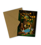 Reading in the woods - Postcard with envelope by Esther Bennink Reading in the woods - Postcard with envelope by Esther Bennink