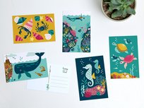 Postcard Set Sea Animals by Heleen van den Thillart Postcard Set Sea Animals by Heleen van den Thillart