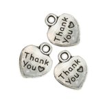 Tibetan Silver Plated Thank You Heart Charms Pendants Tibetan Silver Plated Thank You Heart Charms Pendants