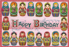 PK 199 Tausendschön Postcard | Happy Birthday Matryoshka Doll PK 199 Tausendschön Postcard | Happy Birthday Matryoshka Doll