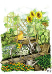 Inge Look Nr. 112 Postcards Garden | Cat on a bicycle Inge Look Nr. 112 Postcards Garden | Cat on a bicycle