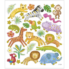 Seal Sticker with Gold Foil | Safari animals