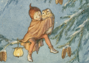 Postcard Molly Brett | Too-whit Too-whoo,So Cold For ‘oo’