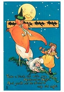 Victorian Halloween Postcard | A.N.B. - Halloweentafereel