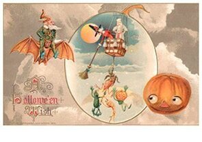 Victorian Halloween Postcard | A.N.B. - A halloween wish