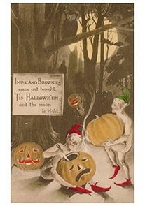 Victorian Halloween Postcard | A.N.B. - Halloweentafereel