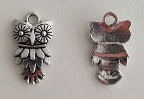 Tibetan Silver Tone Animals Charms Pendants - Owl Nighthawk Bird of Minerva