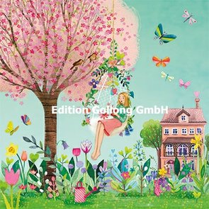 Mila Marquis Postcard | Woman reads in the garden