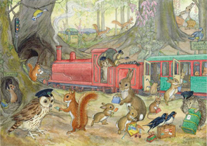 Postcard Molly Brett | Catching the Train