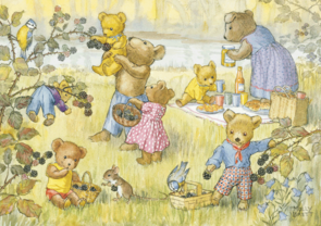 Postcard Molly Brett | Teddy Bears and Blackberries