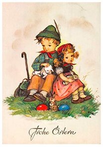 Victorian Postcard | A.N.B. - Vrolijk pasen