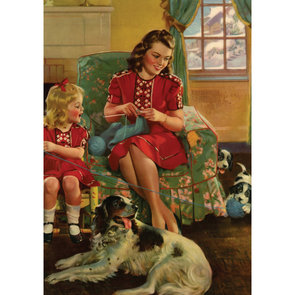 Postcard Blast From the Past - Knitting