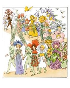 Elsa Beskow Postcard | Blomsterfesten i täppan
