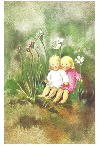 Postcard Mili Weber - Little sisters