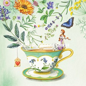 Nina Chen Postcard | Woman with coffeecup