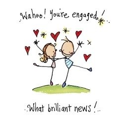 Juicy Lucy Designs Greeting Card - Wahoo! You're Engaged