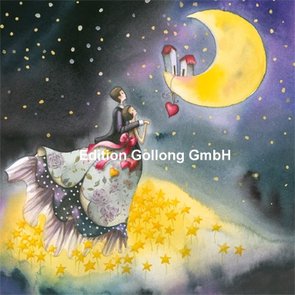 Nina Chen Postcard | Couple looks at moon