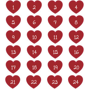 Aufkleber | Advent Numbers Heart