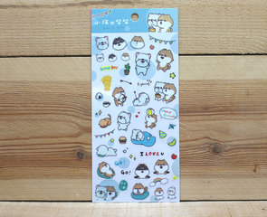 John and Shiba Dogs Clear Stickers