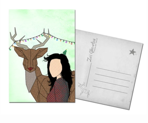 Reindeer Postcard by Zoi-Zoi