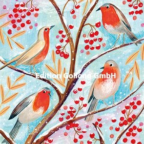 Caroline Bonne-Müller Postcard Christmas | Robin in winter