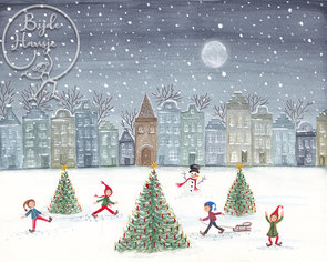 Postcard | Christmas skating
