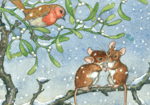 Postcard Molly Brett | Under The Mistletoe