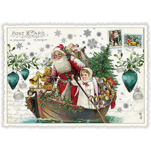 PK 874 Tausendschön Postcard Christmas - Santa Boat