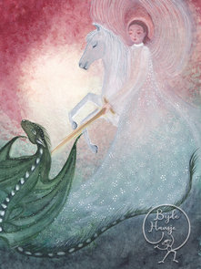 Postcard | Michael and the dragon