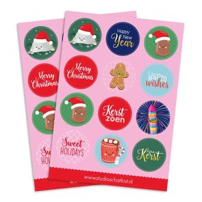 A5 Round Stickersheet | Kerst