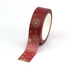 Washi Masking Tape | Red Christmas Snowflakes Stars