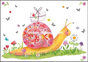 Carola Pabst Double Card | Birthday snail