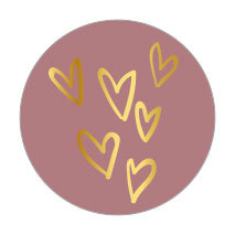 5 Stickers | Hearts (Gold Foil)