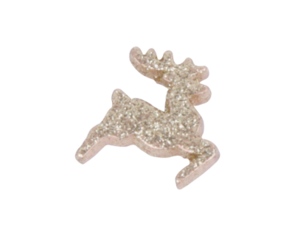 4 Golden Deco Reindeers (with Sticker)