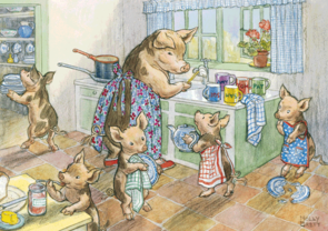 Postcard Molly Brett | Washing-Up!