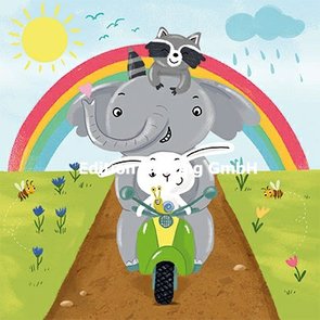 Julia Reyelt Postcard | Animals on scooter